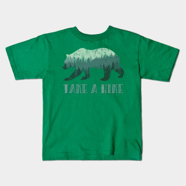 Take a Hike Bear Silhouette Kids T-Shirt by jdsoudry